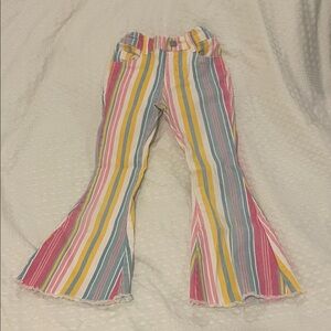 Colorful Striped Kids Flared Bottoms
